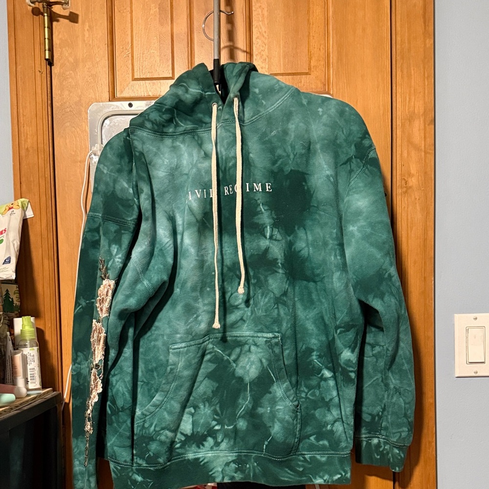Civil Regime Green Embroidery Tie-Dye Hoodie